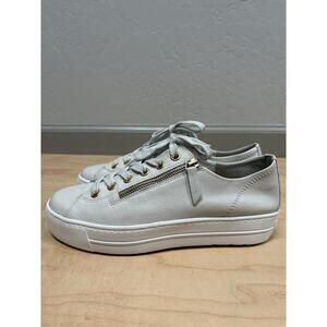 Paul Green Skylar Women’s US 9 UK 7 White Leather Platform Zip Sneakers